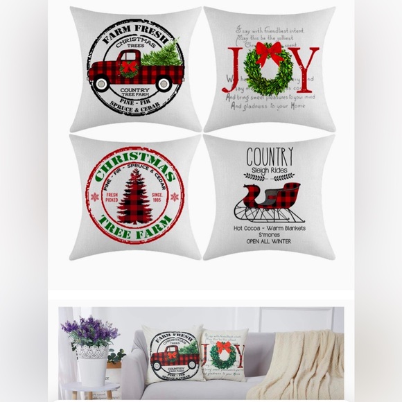 Ywlake Christmas Pillow Cover 16x16 Set of 4, Decorative Buffalo Check Plaid - Picture 6 of 6